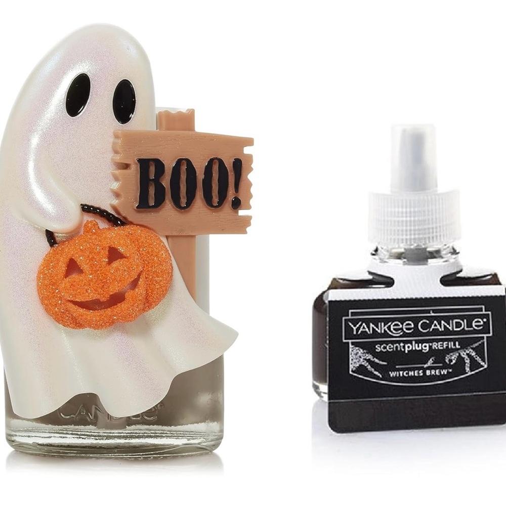 NEW Yankee Candle Ghost Scent-Plug Diffuser W/ Witch’s Brew Refill